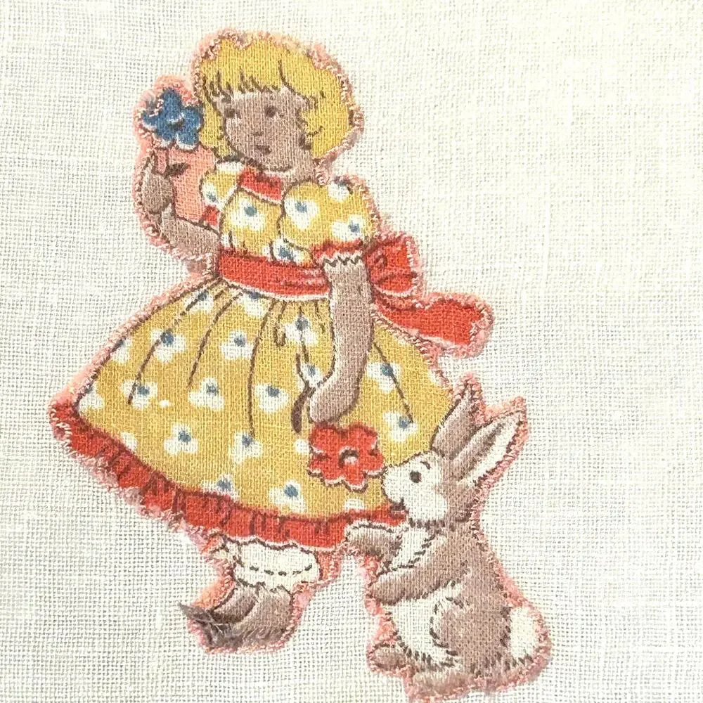 Vintage Handmade Linen Kids Tea Towels‎ 24x14
